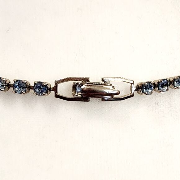 1950s Blue Crystal Swag Necklace – Promcore / Bridal - Picture 3 of 6